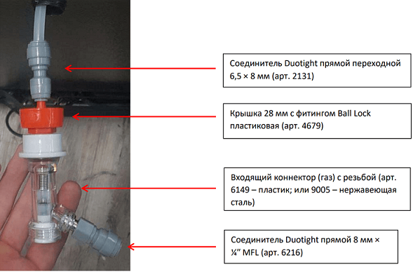 подвод газа в кегератор